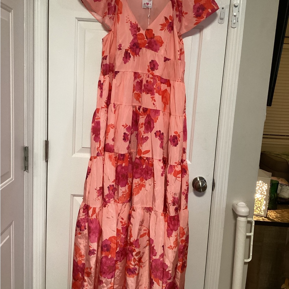 Buddy Love Pink and Red Floral Dress